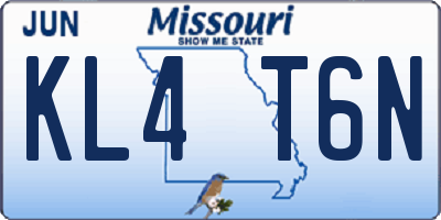 MO license plate KL4T6N