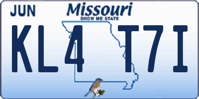 MO license plate KL4T7I
