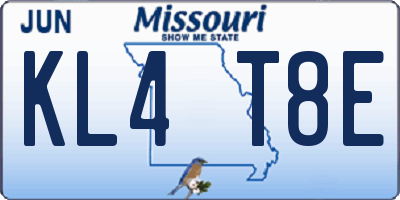 MO license plate KL4T8E