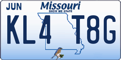 MO license plate KL4T8G