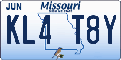 MO license plate KL4T8Y