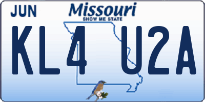 MO license plate KL4U2A