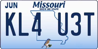 MO license plate KL4U3T