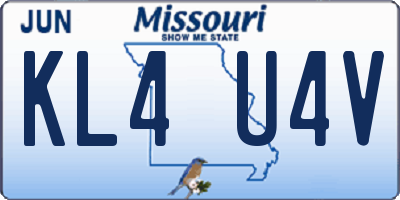 MO license plate KL4U4V