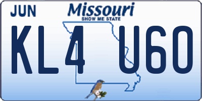 MO license plate KL4U6O