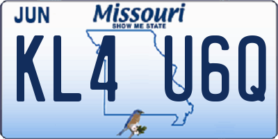 MO license plate KL4U6Q