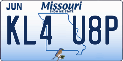 MO license plate KL4U8P