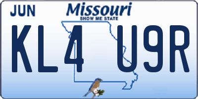 MO license plate KL4U9R