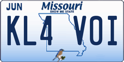 MO license plate KL4V0I