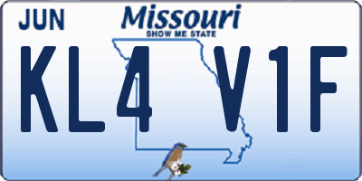 MO license plate KL4V1F