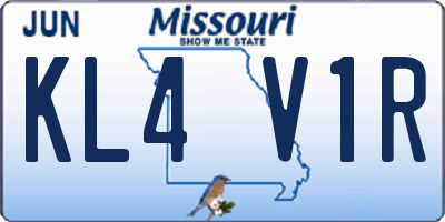 MO license plate KL4V1R