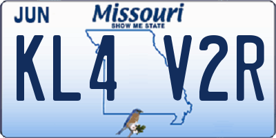 MO license plate KL4V2R