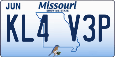 MO license plate KL4V3P
