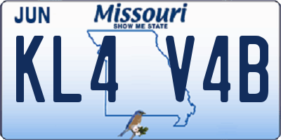 MO license plate KL4V4B