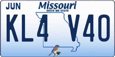 MO license plate KL4V4O