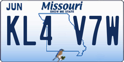 MO license plate KL4V7W