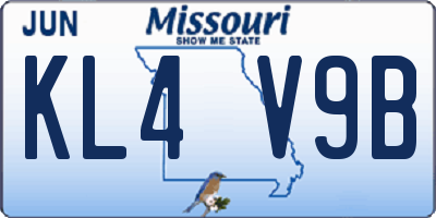 MO license plate KL4V9B