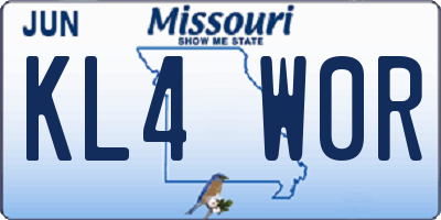 MO license plate KL4W0R
