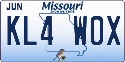 MO license plate KL4W0X
