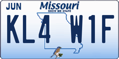 MO license plate KL4W1F