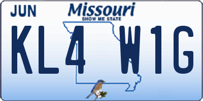 MO license plate KL4W1G