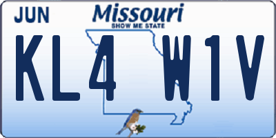 MO license plate KL4W1V