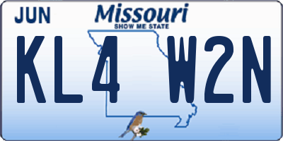 MO license plate KL4W2N