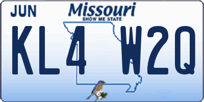 MO license plate KL4W2Q