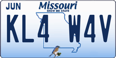 MO license plate KL4W4V