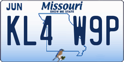 MO license plate KL4W9P