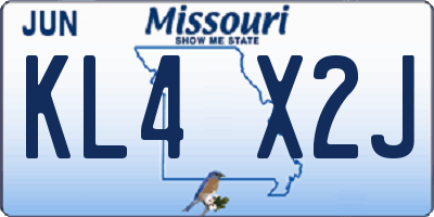 MO license plate KL4X2J