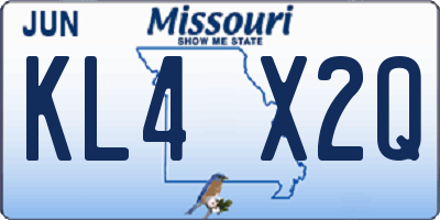 MO license plate KL4X2Q