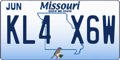 MO license plate KL4X6W