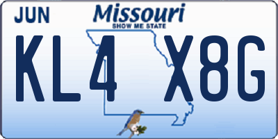 MO license plate KL4X8G