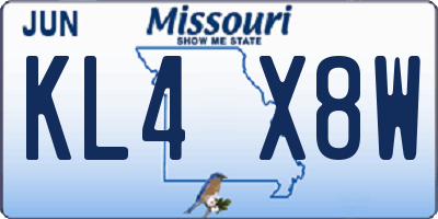 MO license plate KL4X8W