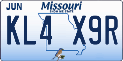 MO license plate KL4X9R