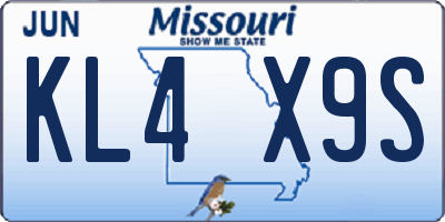 MO license plate KL4X9S