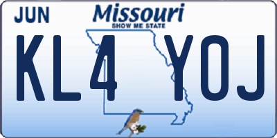 MO license plate KL4Y0J
