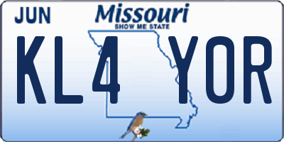 MO license plate KL4Y0R
