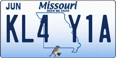 MO license plate KL4Y1A