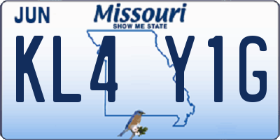 MO license plate KL4Y1G