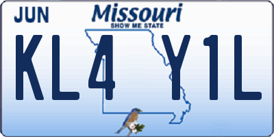 MO license plate KL4Y1L