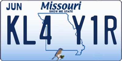 MO license plate KL4Y1R