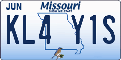 MO license plate KL4Y1S