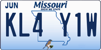 MO license plate KL4Y1W
