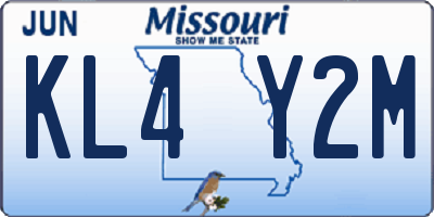 MO license plate KL4Y2M