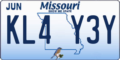 MO license plate KL4Y3Y
