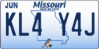 MO license plate KL4Y4J