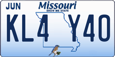 MO license plate KL4Y4O