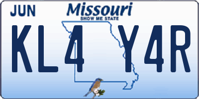 MO license plate KL4Y4R